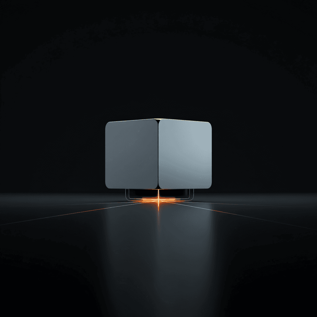 Step 1, Smart Connect: a folded metal cube lit from below